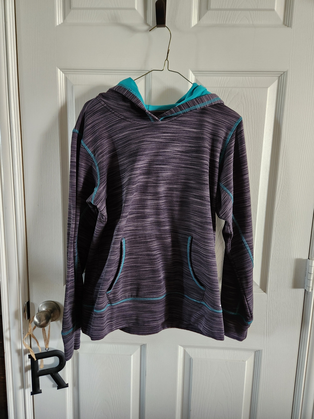 Bcg Women’s Grey And Teal Hoodie Jacket, Medium